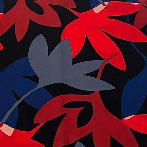 LOFT Bold Floral Ruffle Sleeve Keyhole Back Elasticized Cuffs Business Casual S - Picture 8 of 14